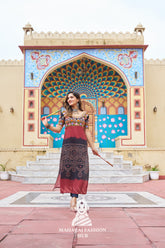 Premium Printed Rayon Round Neck Navratri Kurti with Kutchi Embroidery π«πΆ